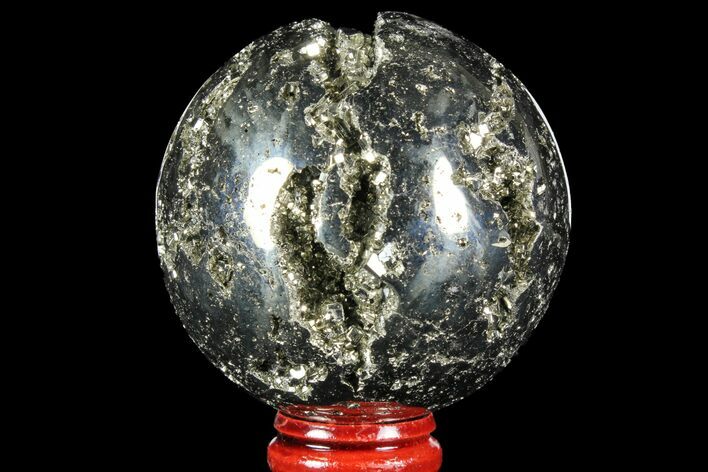 Polished Pyrite Sphere - Peru #97987